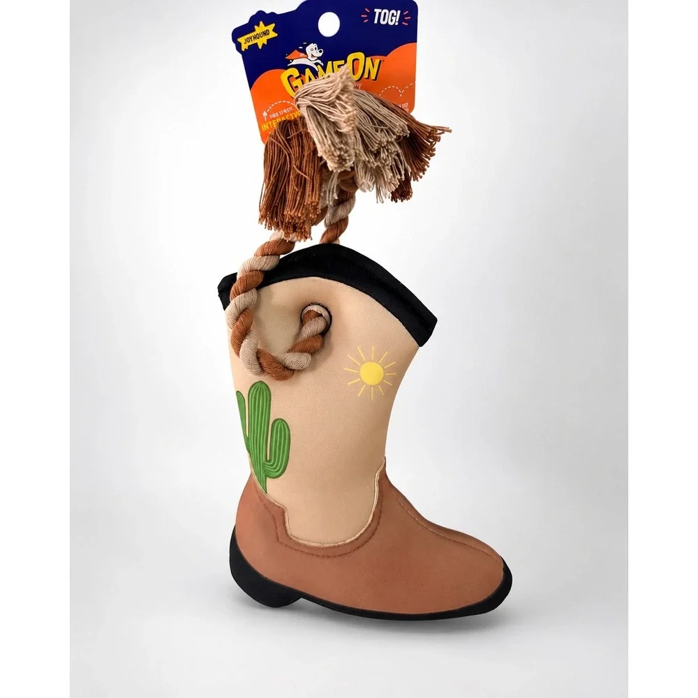 Joyhound Game On Cowboy Boot Dog Toy Rope Tug Cactus Western New With Tag